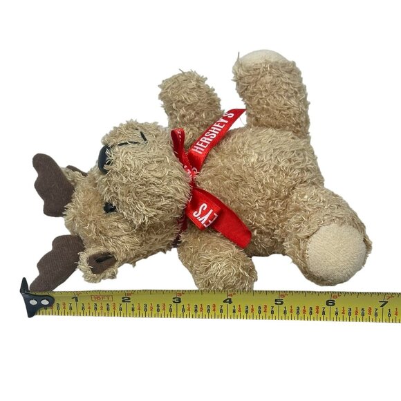Galerie Hershey Plush Bear Moose Chocolate Promo Gift 7 Inch Red Logo Ribbon - Picture 3 of 14